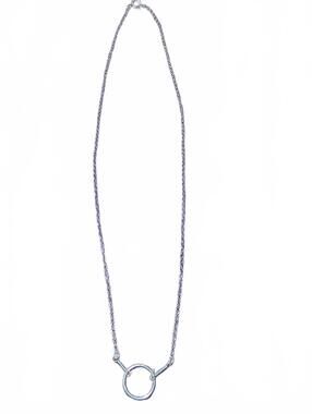 Vintage Silver .925 Chain Necklace with Circular Pendant